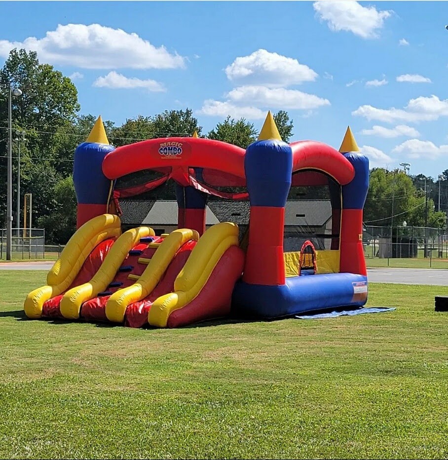 Red and blue jumper slide combo